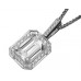 Emerald Diamond Single Halo Pendant