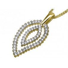 Double Pear Shaped Round Diamond Designer Pendant