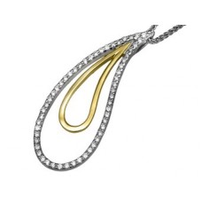 Classy Pear Shaped Round Diamond Designer Pendant