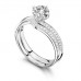 Round Diamond Shoulder Set Ring With Matching Band