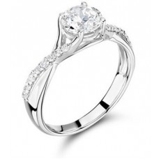 Round Shoulder Set Diamond Engagement Ring