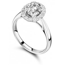 Oval Diamond Single Halo Ring