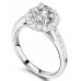 Round Diamond Single Halo Shoulder Set Ring