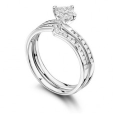 Princess Diamond Shoulder Set Ring With Matching Band