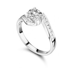 Oval Diamond Shoulder Set Ring