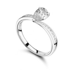 Pear Diamond Shoulder Set Ring