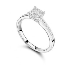 0.50ct Si2/g Princess Diamond Shoulder Set Ring
