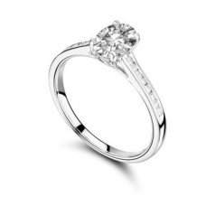 Oval Diamond Shoulder Set Ring