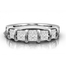 7 Stone Princess Diamond Half Eternity Ring 7 Stone Princess Diamond Half Eternity Ring