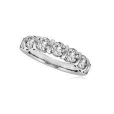 7 Stone Round Diamond Half Eternity Ring