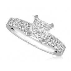 Princess Diamond Shoulder Set Ring