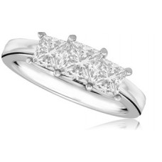 0.75ct Si1/f Princess Diamond Trilogy Ring