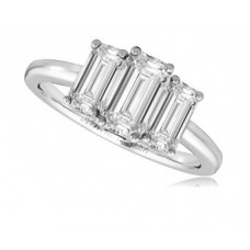Graduated Emerald Diamond Trilogy Ring