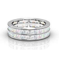 Two Row Princess Cut Diamond Full Eternity Ring