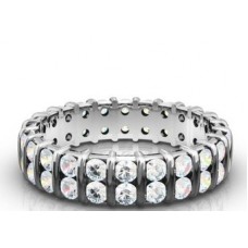 Round Diamond Double Row Full Eternity Ring