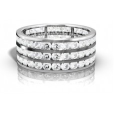 Triple Row Round Diamond Eternity Ring Triple Row Round Diamond Eternity Ring