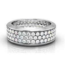 Three Row Round Diamond Full Eternity Ring