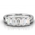 5 Stone Emerald Diamond Half Eternity Ring