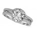 Round Diamond Single Halo Shoulder Set Ring