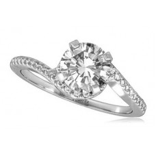 Twist Round  Diamond Shoulder Set Ring