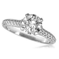 0.74ct Si2/f Round Diamond Shoulder Set Ring