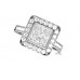 Princess Diamond Single Halo Shoulder Set Ring