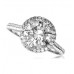 Round Diamond Single Halo Shoulder Set Ring