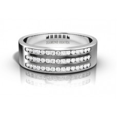 Triple Row Round Diamond Dress Ring