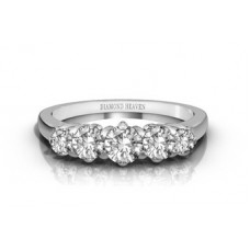 5 Stone Round Diamond Half Eternity Ring
