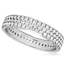Three Row Round Diamond Full Eternity Ring