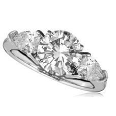 Round & Pear Diamond Trilogy Ring