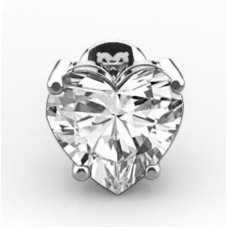 Modern Heart Diamond Stud Earrings