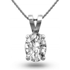 Oval Diamond Solitaire Pendant