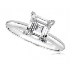 Knife Edge Shoulder Asscher Diamond Engagement Ring
