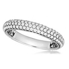 Round Diamond Three Row Eternity Ring