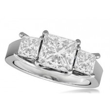 0.50ct Vs1/f Princess Diamond Trilogy Ring