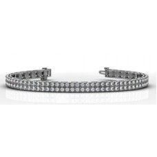 Round Diamond Double Row Tennis Bracelet
