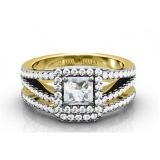 Diamond Shoulder Set Ring With Matching Band