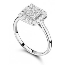 Princess/round Diamond Cluster Ring