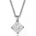 Modern Princess Diamond Solitaire Pendant