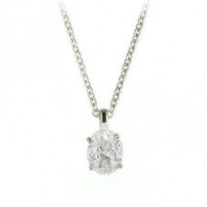 Classic Oval Diamond Solitaire Pendant