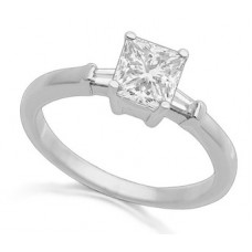 Unique Princess & Baguette Diamond Trilogy Ring