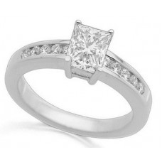 Radiant Diamond Shoulder Set Ring