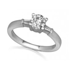 Unique Round & Baguette Diamond Trilogy Ring