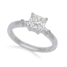 Unique Asscher/baguette Diamond Trilogy Ring
