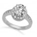 Oval & Round Diamond Halo Shoulder Set Ring