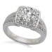 Split Band Round Diamond Single Halo Shoulder Ring