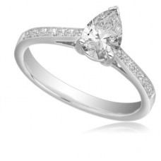 0.75ct G/i1 Pear & Round Diamond Ring