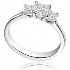 Certified 0.44ct I1/fg Princess Diamond Ring