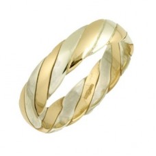 4mm Two Tone Twisted Wedding Ring